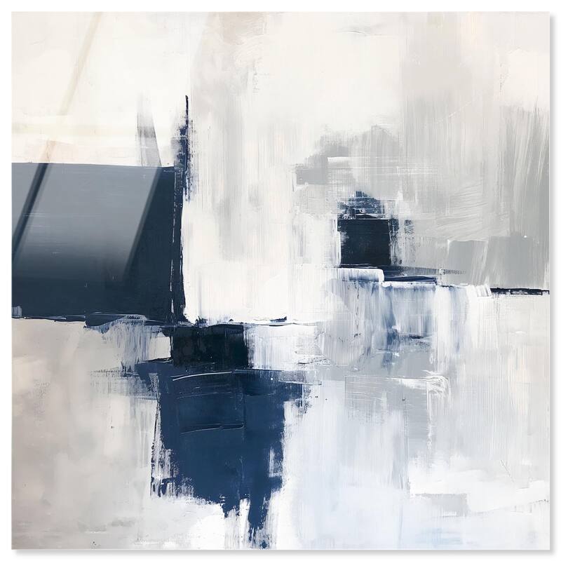 Porcelain Blue on White I Acrylic by Art Remedy, Ready to Hang - 30" x 30"