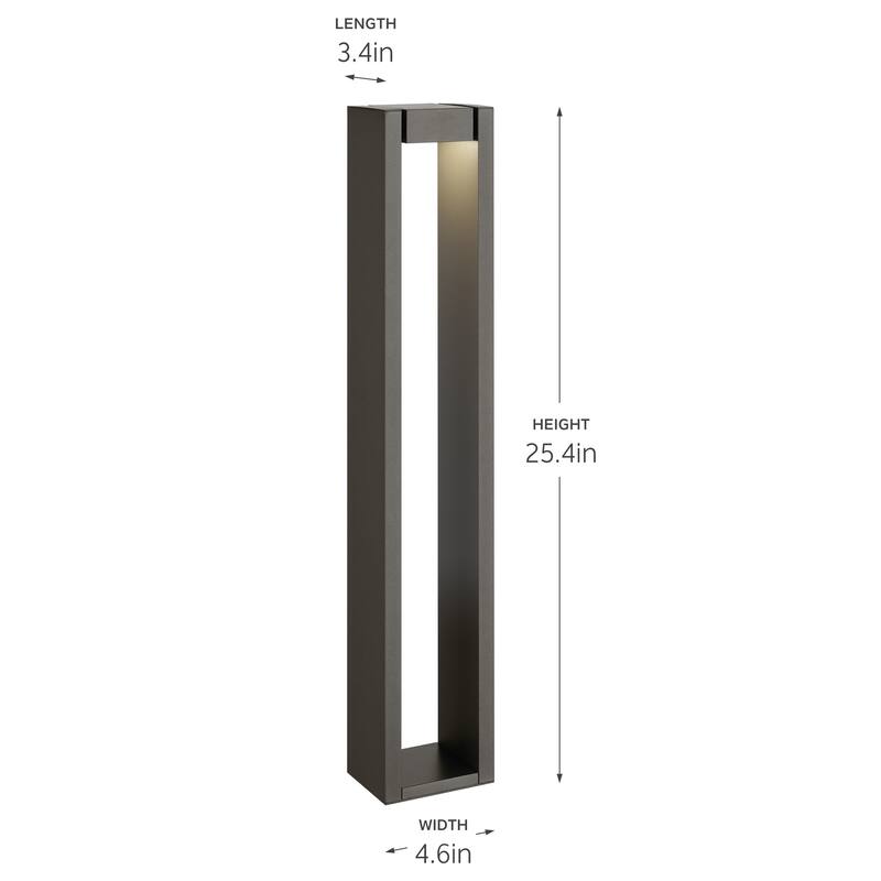 Kichler Lighting 12 Volt 3000K LED 25.4" Aimed Bollard in Textured Architectural Bronze - 25.4