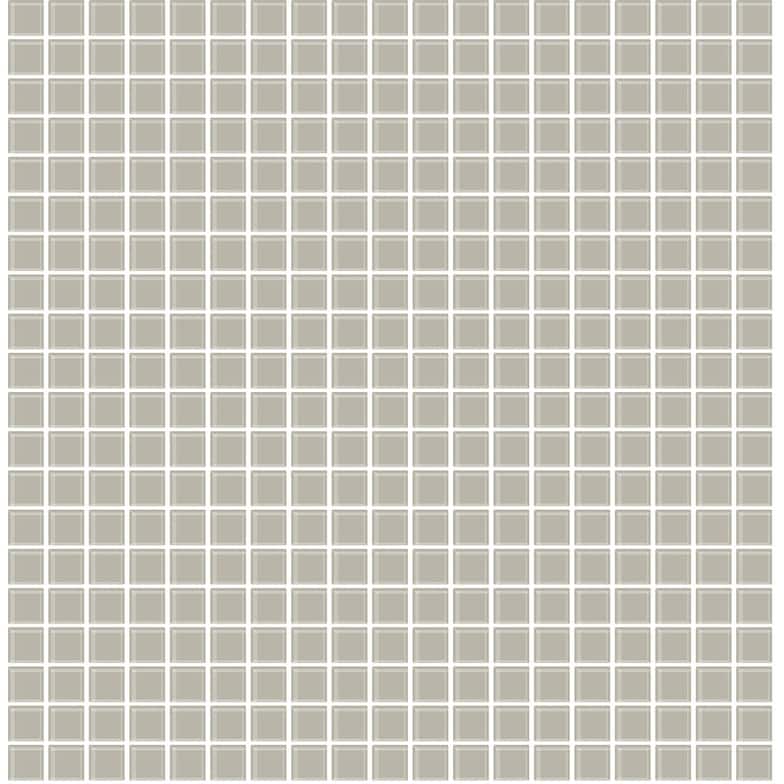 Brewster Crystalline Taupe Glass Tile Wallpaper - 20.5in x 396in x 0.025in