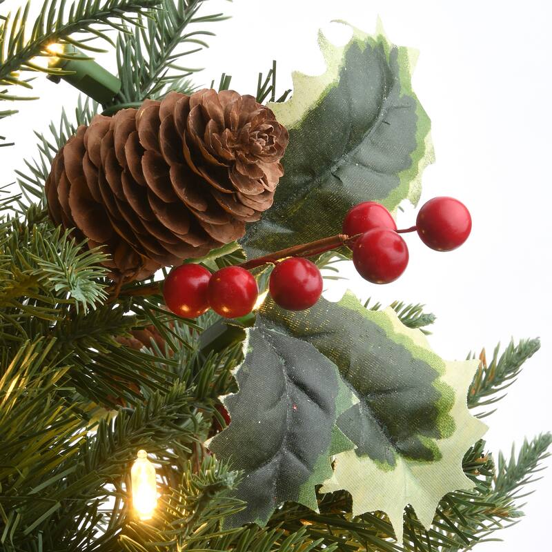 National Tree Company 2 ft. Happy Hill Pine Tree with LED Lights - 2 Foot