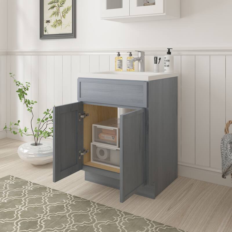 Vanity Art 24" Freestanding Single Base Storage Cabinet with Soft Close Doors