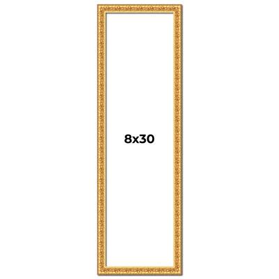 8x30 Frame Gold Real Wood Picture Frame Width 1 inches | Interior