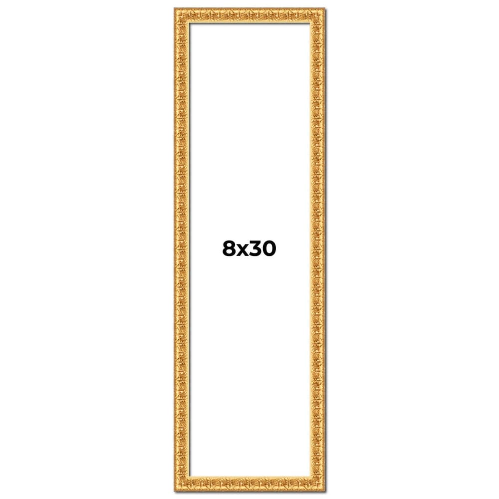 8x30 Frame Gold Real Wood Picture Frame Width 1 inches | Interior