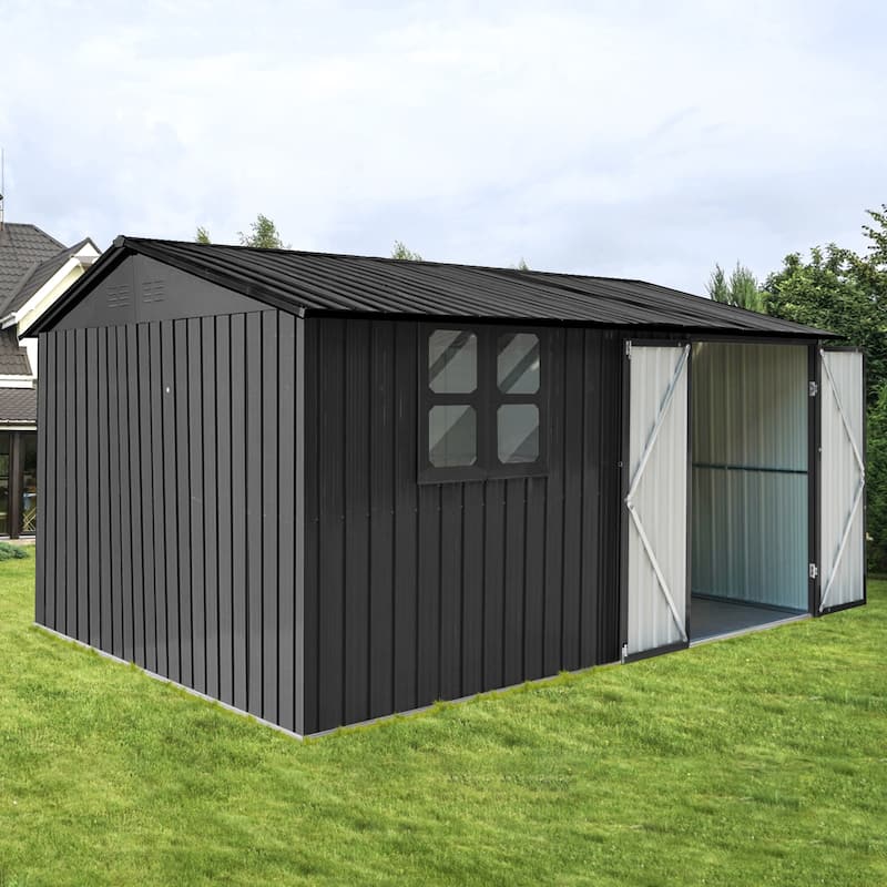 Metal garden sheds 10ftx12ft outdoor storage sheds with window