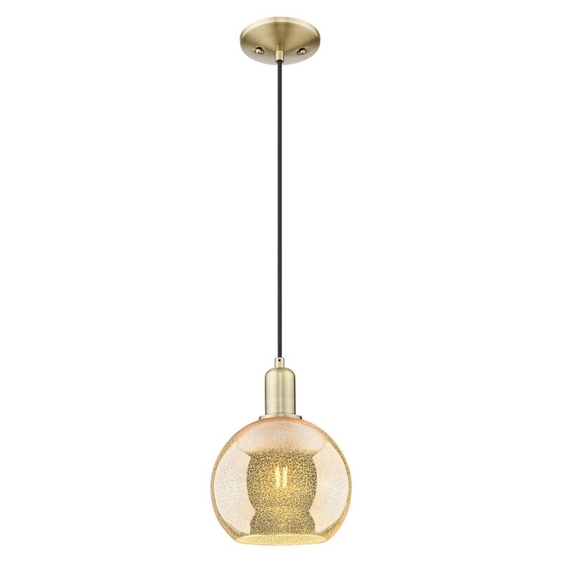 Innovations Lighting Endless Possibilities Arcadia - Athens - 1 Light 8" Cord Hung Mini Pendant - Antique Brass/Mercury
