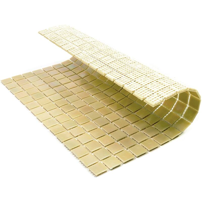 Apollo tile 12" x 12" Nacreous Glossy Beige Glass Tile (20 sq ft/case) - 20 Pack
