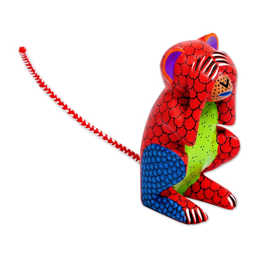Novica Handmade Monkey In Chaos Wood Alebrije Sculpture