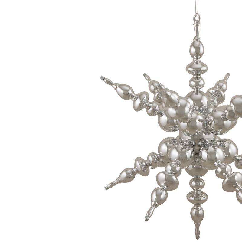 Shatterproof 3D Sunburst Snowflake Christmas Ornament 24" Silver