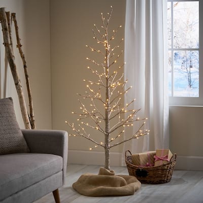 Maryland 5-foot Pre-Lit 186 Warm White LED Artificial Christmas Twig Tree by Christopher Knight Home