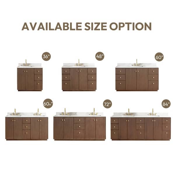 dimension image slide 1 of 13, Oza Bath Vanity with Quartz Stone Top and Mirror