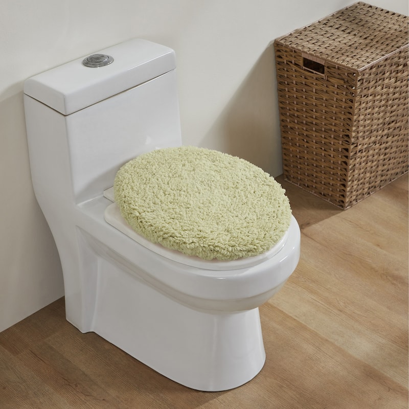 Better Trends 18 x 20 Toilet Lid Cover 100% Cotton Tufted Water Absorbent Machine Washable Lux Collection