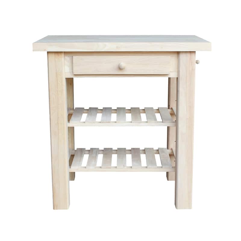 The Gray Barn Heavenly Winds Unfinished Solid Parawood Kitchen Island