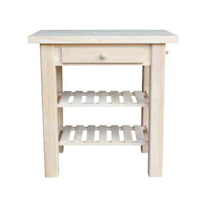 The Gray Barn Heavenly Winds Unfinished Solid Parawood Kitchen Island
