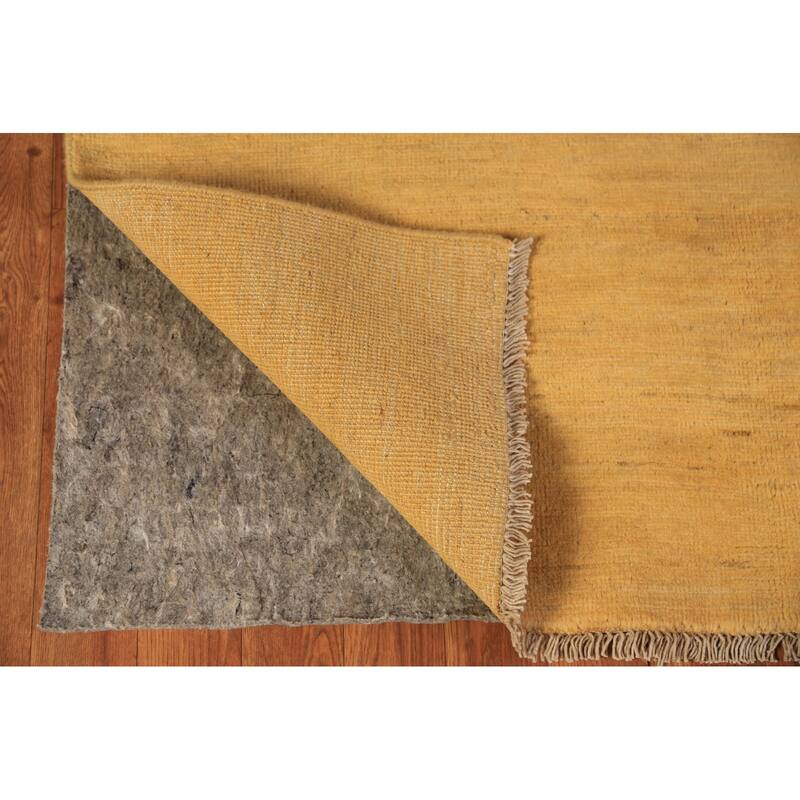 Gold Gabbeh Modern Rug Hand-Knotted Wool Carpet - 4'0" x 6'1"