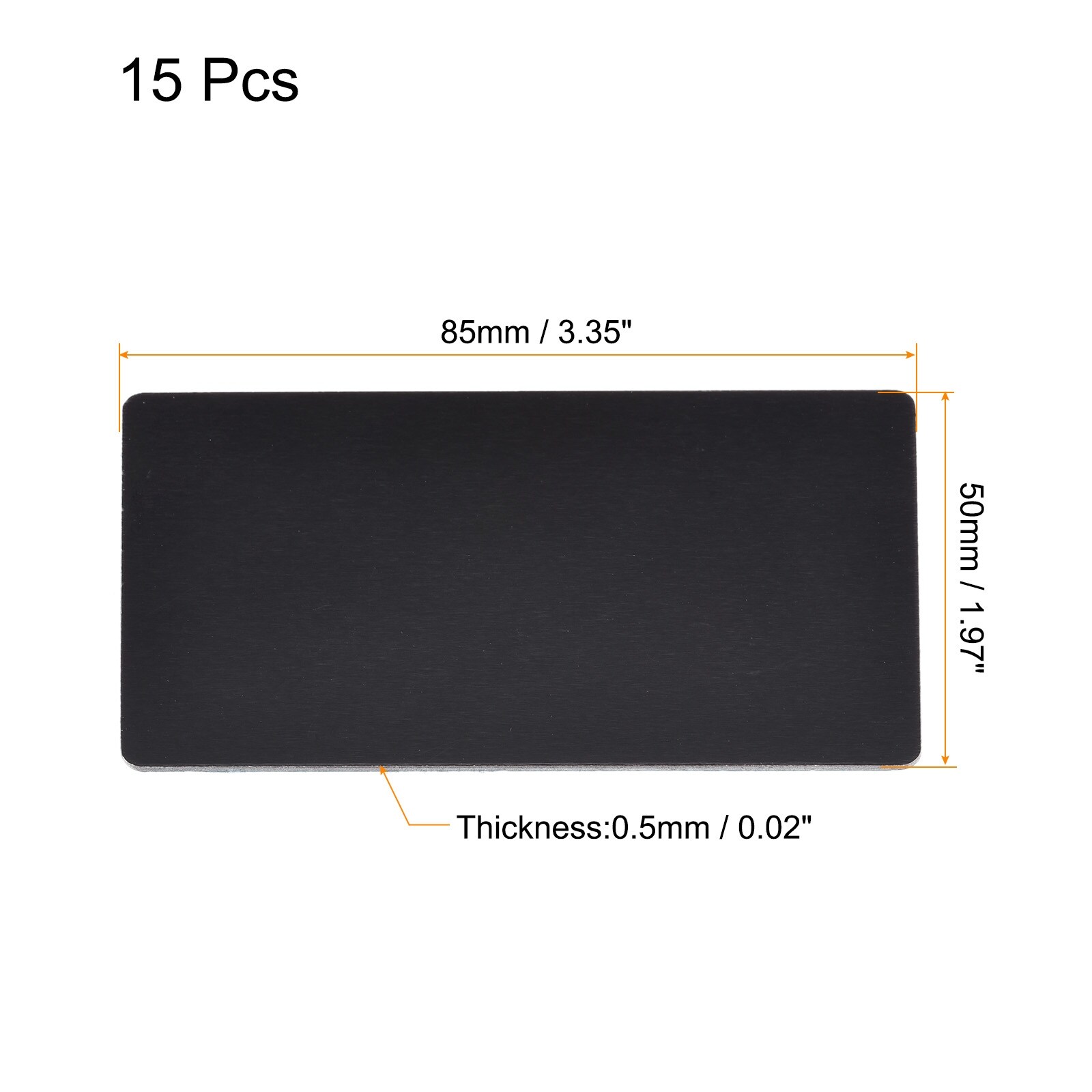 Blank Metal Card 85x50x1mm Anodized Aluminum Plate Black 15 Pcs - Bed Bath  & Beyond - 36000478