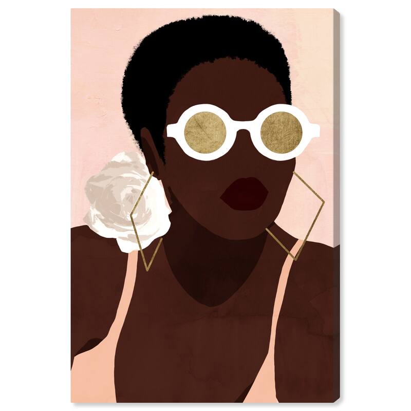 Wynwood Studio Canvas Fashion and Glam Through Gold Colored Glasses Brown and Dark Brown Wall Art Canvas Print