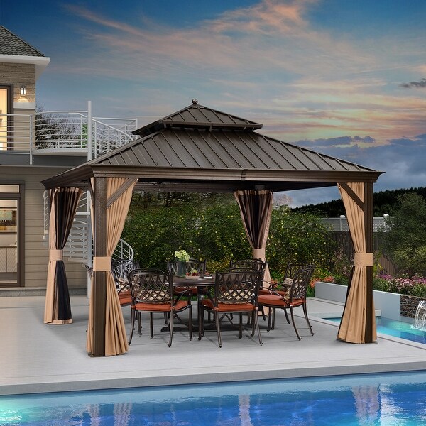 PURPLE LEAF Outdoor Gazebo Aluminum Frame Galvanized Steel