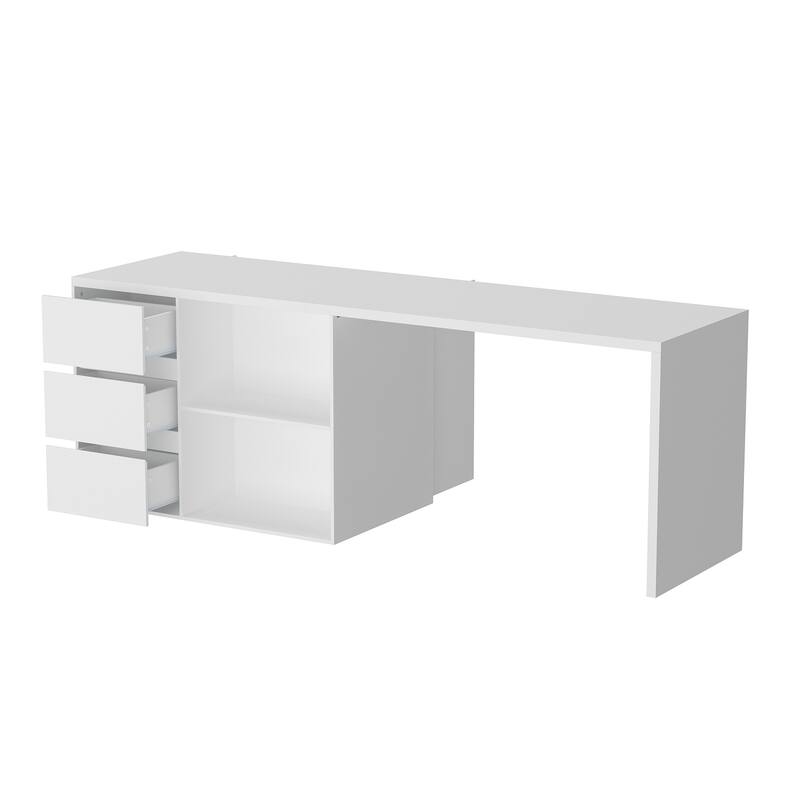 82.7"Kitche Island Table Side Storage Cabinet Dining Table Workstation - 82.7"