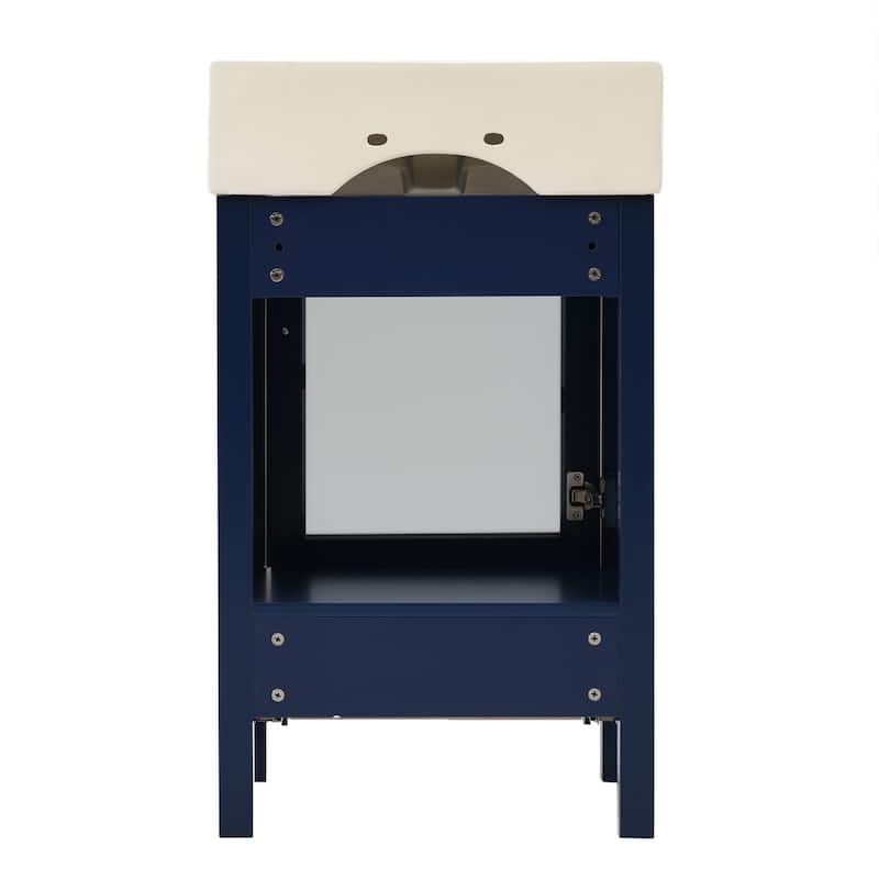 GDFStudio - Solis Wood & Ceramic Modern Bathroom Vanity with Sink & Drawer