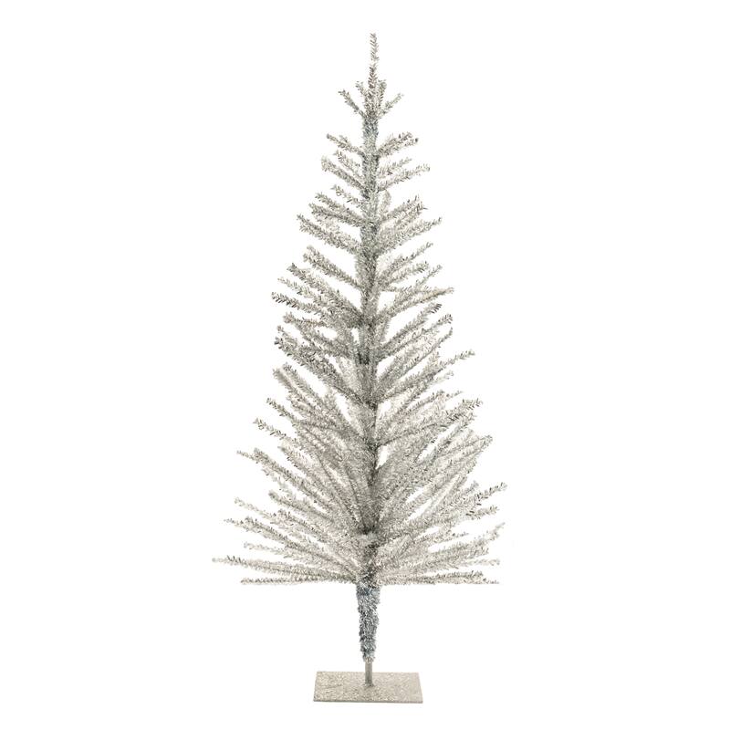 Silver Glitter Pine Tree for Holiday Home Decor - 36"
