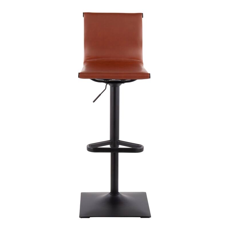 Porch & Den Bixby Adjustable Bar Stool in Black Metal