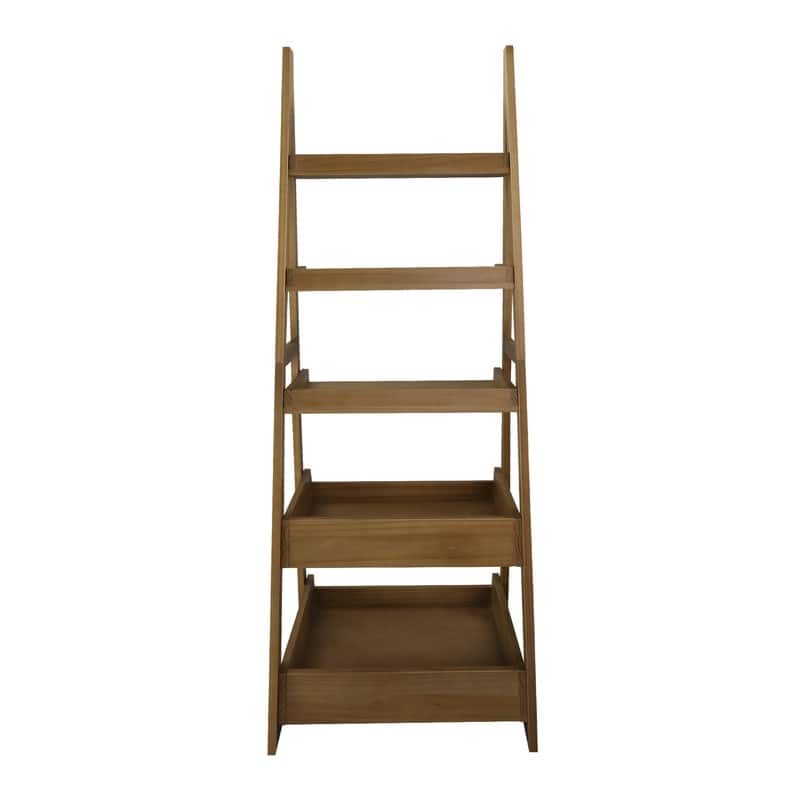 Cascade 5-Shelf Ladder Bookcase - Alpine Gray - 22.5"W x 19.5"D x 74"H.. - 22.5"W x 19.5"D x 74"H
