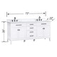 preview thumbnail 15 of 33, Avanity Madison 72 in. Double Sink Bathroom Vanity with Engineered Stone Top - 73" x 22"D x 35"H