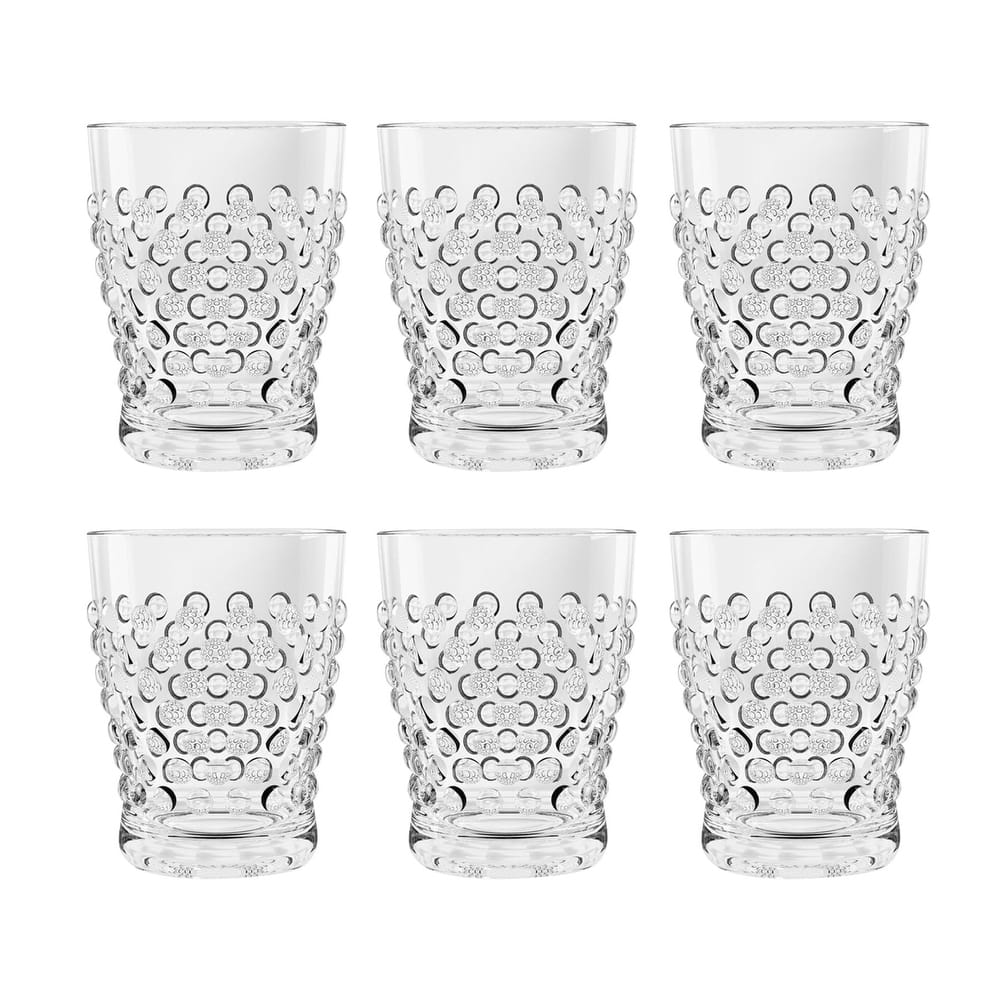 Abode Homewares Hobnail DOF, 14 oz. Set of 6