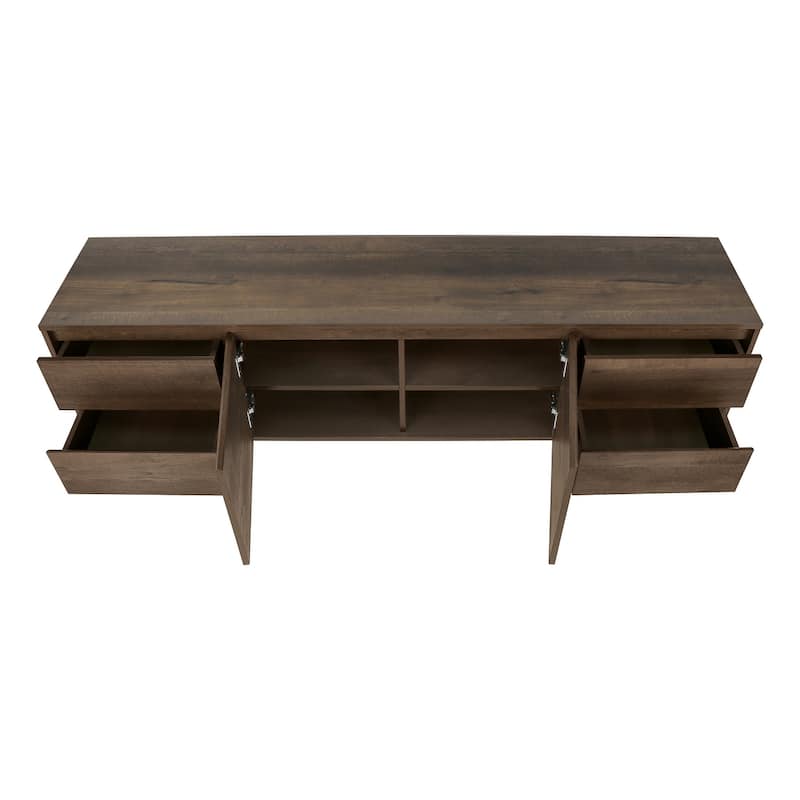 Tv Stand, 72 Inch, Console, Media Entertainment Center, Storage Drawers, Storage Cabinet, Brown Laminate, Transitional