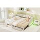 preview thumbnail 5 of 18, Extendable Upholstered Daybed with Storage Drawers & LED Light