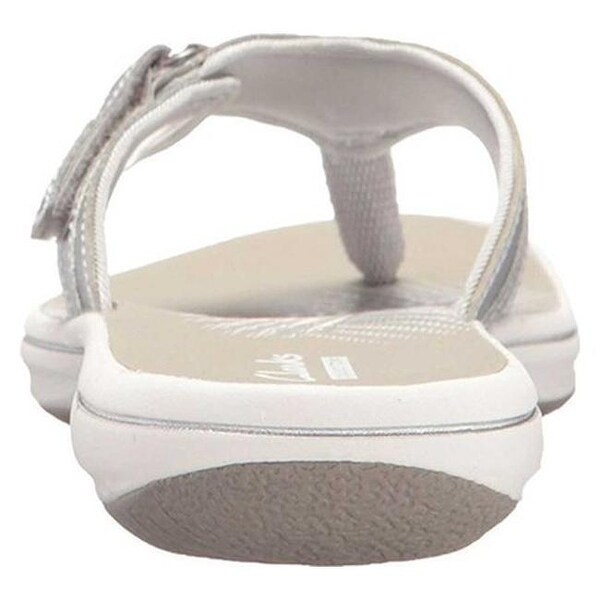 clarks silver flip flops