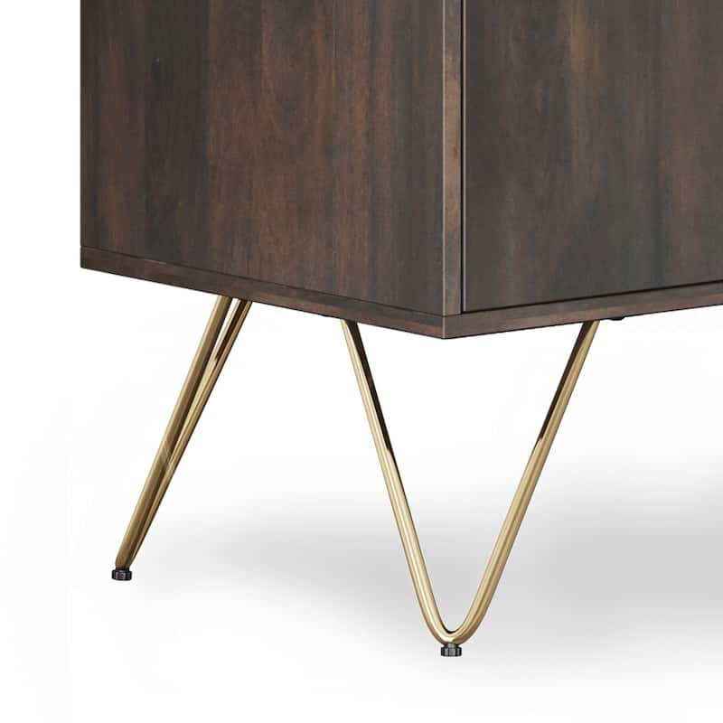 WYNDENHALL Moreno 60 inch Wide Industrial TV Media Stand For TVs up to 65 inches - 60"w x 18"d x 25" h