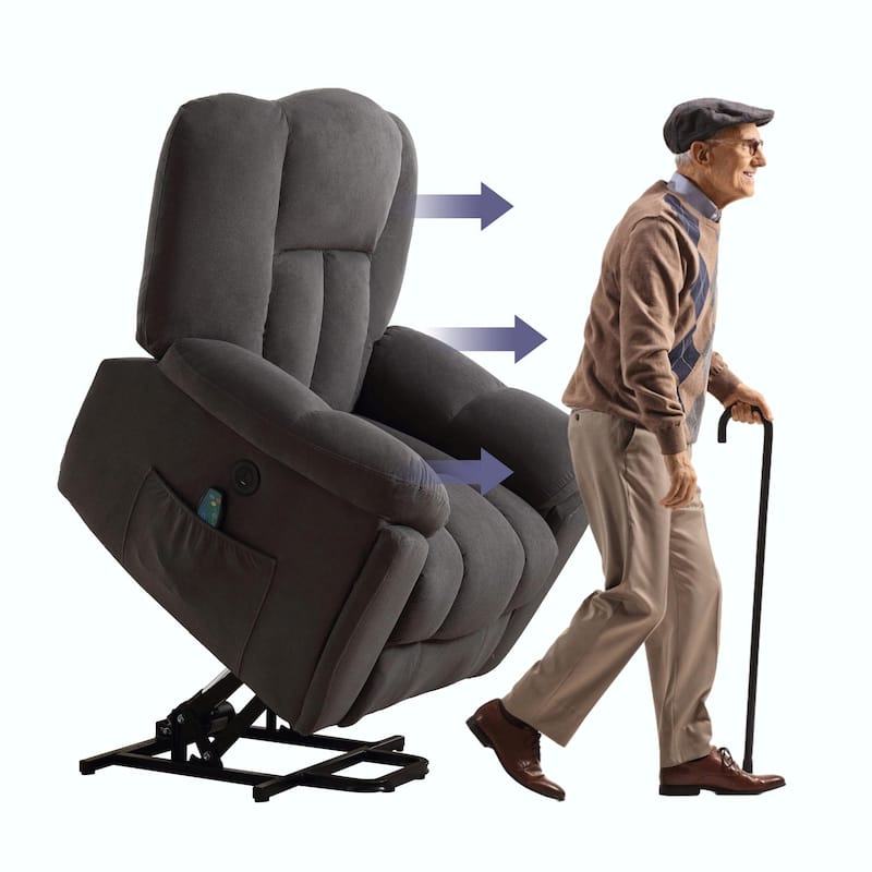 Power Lift Recliner Chair with Heat, Massage, USB Port