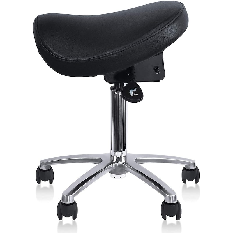 Adjustable Black Firm Saddle Stool Tilt Chair With Wheels Salon Dental Hygienist Rolling Dentist Clinical Hospital Lab