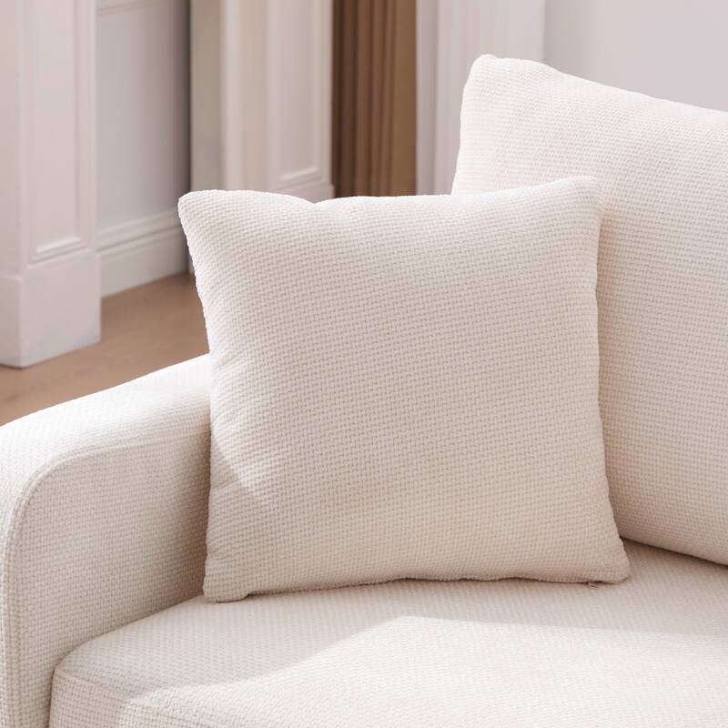 45.3"W Modern Chenille Leisure Chair, Reading ArmChair with 3 Pillows