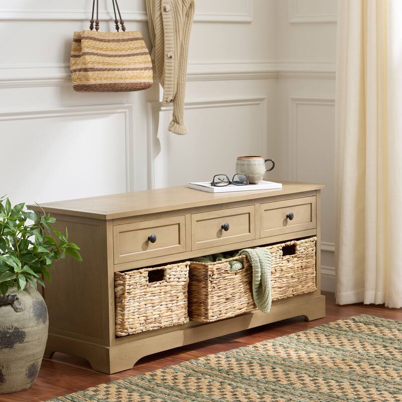 SAFAVIEH Ara Grey 3-Drawer Storage Unit - 42.1" x 15.4" x 19.7" - 42"W x 15"D x 20"H