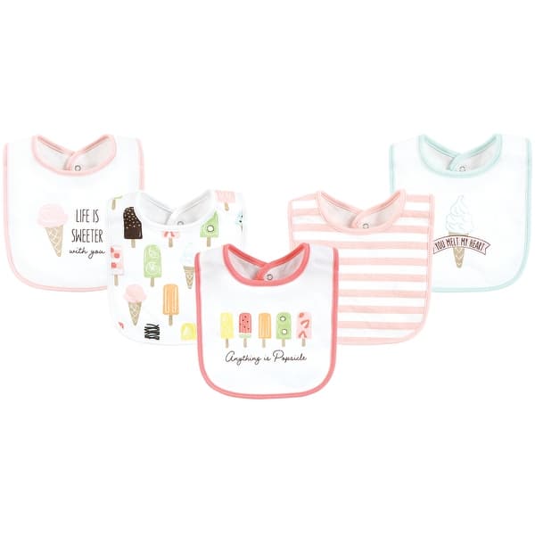 slide 1 of 1, Touched by Nature Infant Girl Organic Cotton Bibs, Popsicle, One Size - Popsicle - One Size One Size - Popsicle
