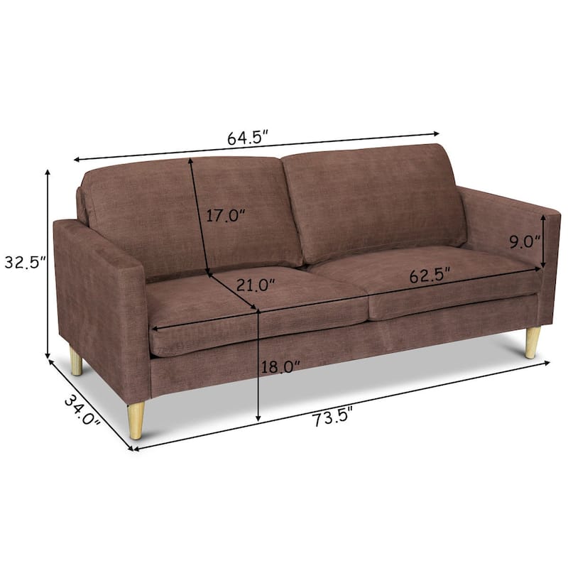 Costway Modern Fabric Couch Sofa Love Seat Upholstered Bed Lounge - See Details