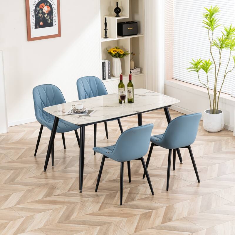 Modern Dining Chairs Set of 2 with Curved Backrest