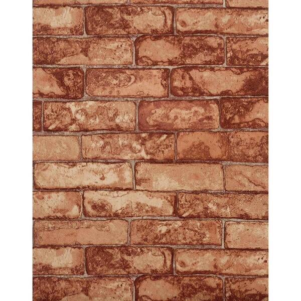 Shop York Wallcoverings Rn1031 Rustic Brick Wallpaper Rust Red
