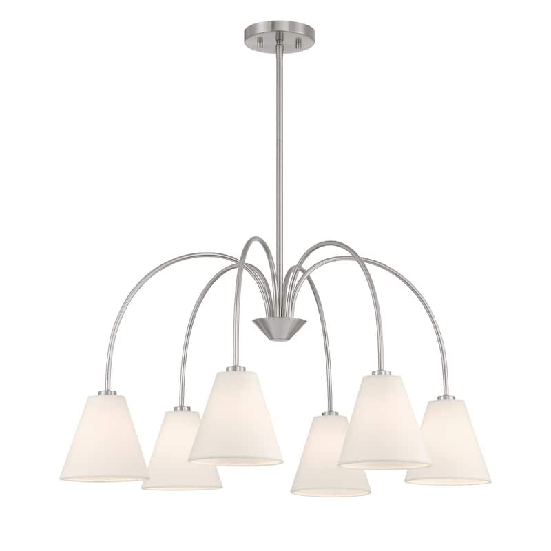 Bellevue SHCH28848 6 Light 30" Wide Chandelier with Linen Shades