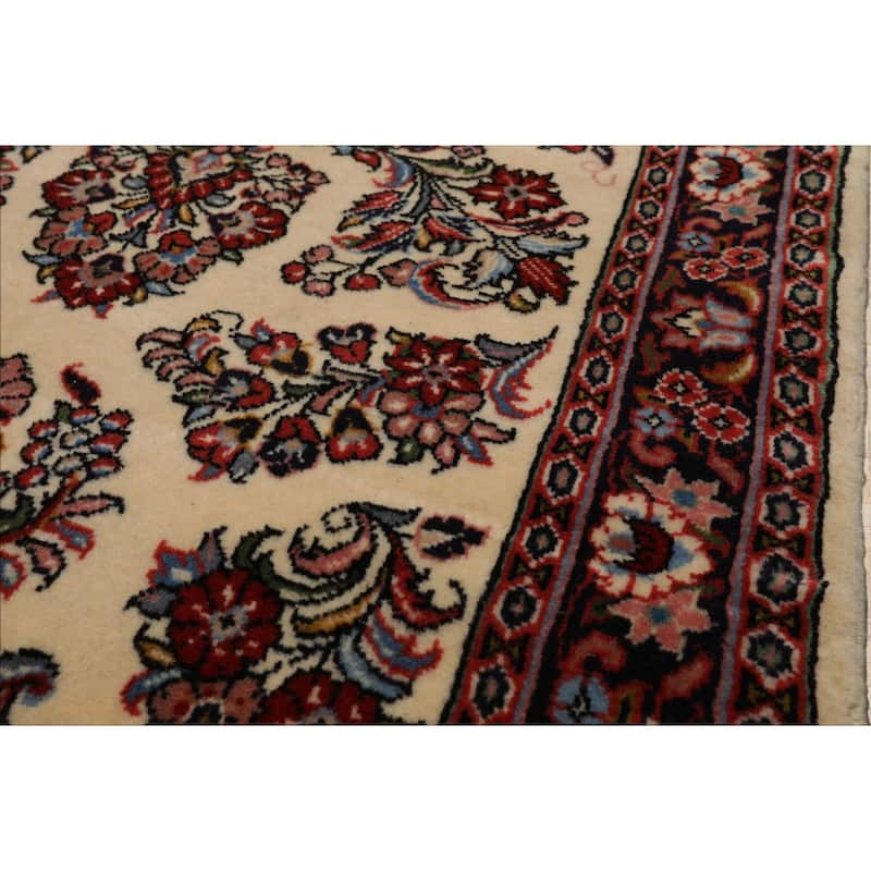 2'9''x13'1'' Runner Hand Knotted Wool Ivory Sarouk Traditional Rug - 2' 9'' x 13' 1''