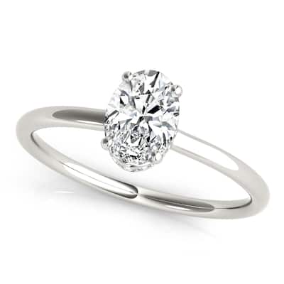 Auriya 14k White Gold Lab Grown Oval Diamond Halo Engagement Ring 0.50 to 5.00 ct. tw. (F-G VS)