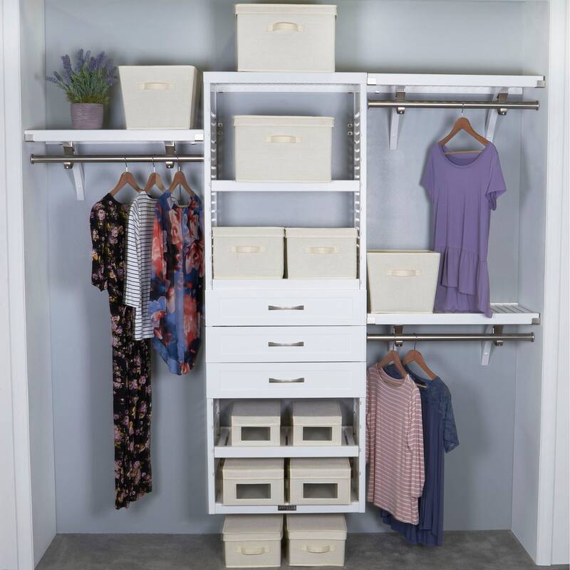 Household Essentials Small Drop Front Shoe Box, Cream, 2-Pack - 8'' x 13'' x 5''