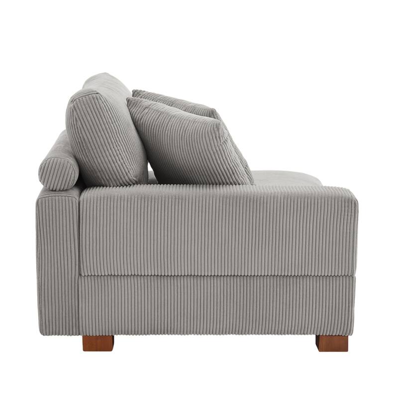 Corduroy Armchair Sofa Corner Chairs With Pillows