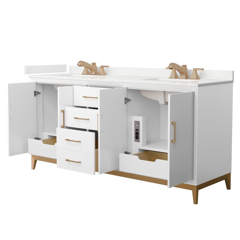 Wyndham Collection WCH818172D-QTZ-US3MXX Amici 72" Free Standing
