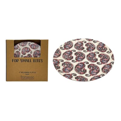 Transpac Melamine Blue Bandana App Plates Set of 4 Home Decorations Patriotic