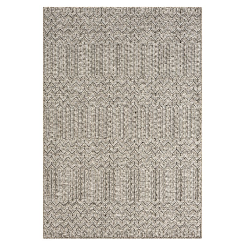Sevita Modern Chevron Brown Indoor Outdoor Area Rug - 7'10 x 9'6