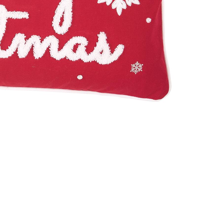 Red and White Christmas 12 x 24 Decorative Accent Throw Pillow