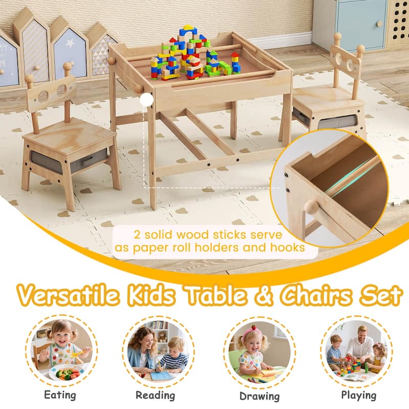 Costway Kids Table and Chairs Set 4 in 1 Children Activity Table with - See Details